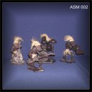 Asmat Musik-Band, geschnitzte Figuren aus Teakholz (ASM 002)