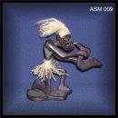 Asmat Saxophonist, geschnitzte Teakholz  Figur (ASM 009)
