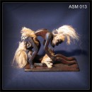 Asmat 69er Kamasutra, geschnitzte Teakholz Figuren (ASM 013)