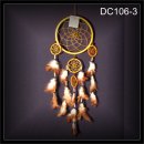 Traumf�nger Dreamcatcher gelb 17x60cm (DC106-3)