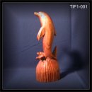 Stehender Delphin 50cm, Holz, Schnitzerei (TIF1-001)