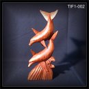 Spielende Delphine 40cm, Holz, Schnitzerei (TIF1-002)