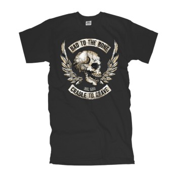 T-Shirt BAD TO THE BONE Totenkopf american fashion shirt USA