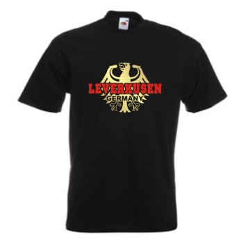 Leverkusen Fan T-Shirt, Städteshirt mit Bundesadler (SFU06-03a)