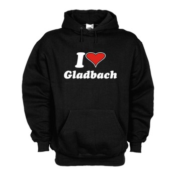 Gladbach I love Kapuzenpulli, schwarzes Fan Hoodie (SFU11-29d)
