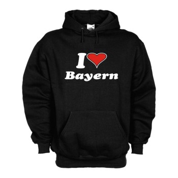 Bayern I love Kapuzenpulli, schwarzes Fan Hoodie (SFU11-32d)
