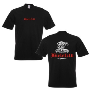 Bielefeld kniet nieder Ihr Bauern, T-Shirt mit Textildruck (SFU13-05a)