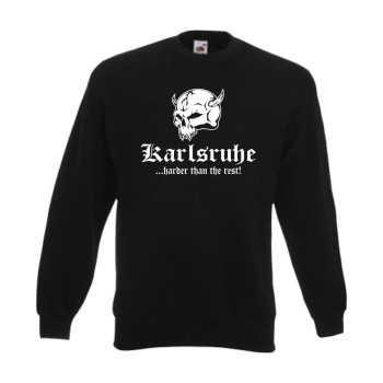 Karlsruhe harder than the rest Sweatshirt mit Totenkopf (SFU14-17c)