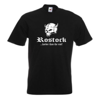 Rostock harder than the rest, T-Shirt mit Totenkopf (SFU14-19a)