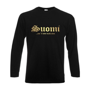 Longsleeve FINNLAND (Suomi), never walk alone, S - 6XL (WMS01-20b)