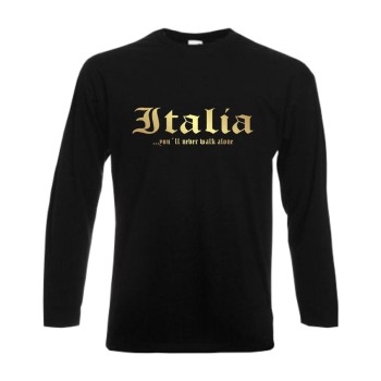 Longsleeve ITALIEN  (Italia), never walk alone, S - 6XL (WMS01-29b)