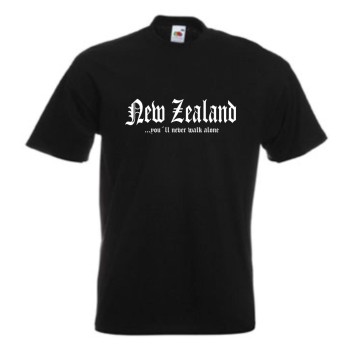T-Shirt NEUSEELAND (New Zealand), never walk alone S - 5XL (WMS01-40a)