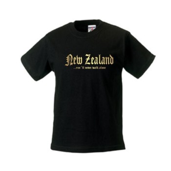Kinder T-Shirt NEUSEELAND (New Zealand), never walk alone, S - 6XL (WMS01-40f)