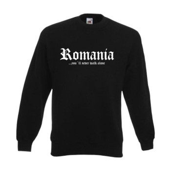 Sweatshirt RUMÄNIEN (Romania), never walk alone, S - 6XL (WMS01-51c)
