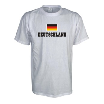 T-Shirt DEUTSCHLAND, weißes Flagshirt, Fanshirt S - 5XL (WMS02-03a)