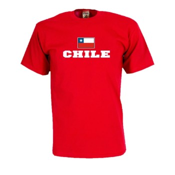 T-Shirt CHILE, Flagshirt, Fanshirt S - 5XL (WMS02-14a)
