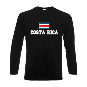 Longsleeve COSTA RICA, Flagshirt, Fanshirt S - 6XL (WMS02-15b)