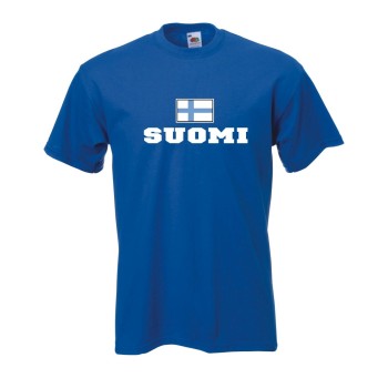 T-Shirt FINNLAND (Suomi), Flagshirt, Fanshirt S - 5XL (WMS02-20a)