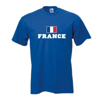 T-Shirt FRANKREICH (France), Flagshirt, Fanshirt S - 5XL (WMS02-21a)