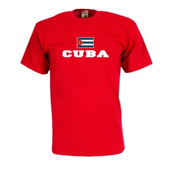 T-Shirt KUBA (Cuba), Flagshirt, Fanshirt S - 5XL (WMS02-36a)
