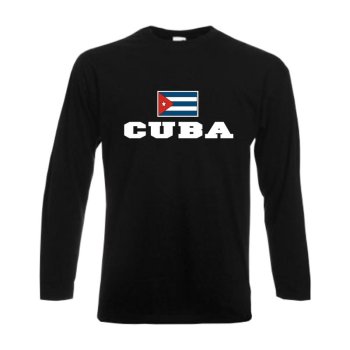 Longsleeve KUBA (Cuba), Flagshirt, Fanshirt S - 6XL (WMS02-36b)