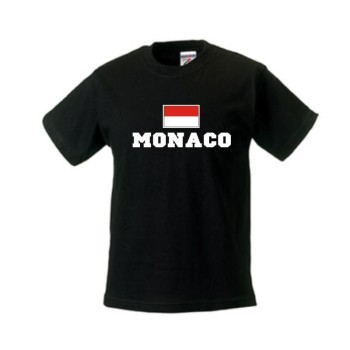 Kinder T-Shirt MONACO, Flagshirt, Ländershirt (WMS02-39f)
