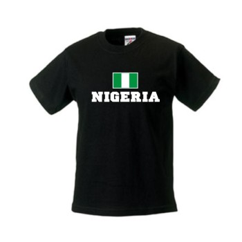 Kinder T-Shirt NIGERIA, Flagshirt, Ländershirt (WMS02-42f)