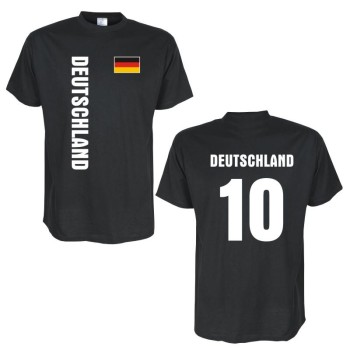 T-Shirt DEUTSCHLAND Länder Flagshirt mit Rückennummer (WMS03-01a)