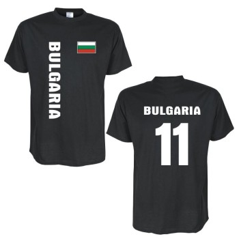 T-Shirt BULGARIEN (Bulgaria) Länder Flagshirt mit Rückennummer (WMS03-13a)
