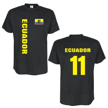 T-Shirt ECUADOR Länder Flagshirt mit Rückennummer (WMS03-17a)