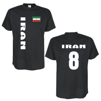 T-Shirt IRAN Länder Flagshirt mit Rückennummer (WMS03-26a)