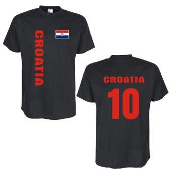 T-Shirt KROATIEN (Croatia) Länder Flagshirt mit Rückennummer (WMS03-35a)