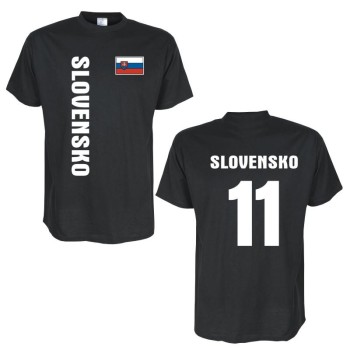 T-Shirt SLOVAKEI (Slovensko) Länder Flagshirt mit Rückennummer (WMS03-58a)