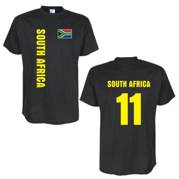 T-Shirt SÜDAFRIKA (South Africa) Länder Flagshirt mit Rückennummer (WMS03-61a)