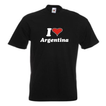 T-Shirt I love ARGENTINIEN Länder Fanshirt (WMS04-09a)