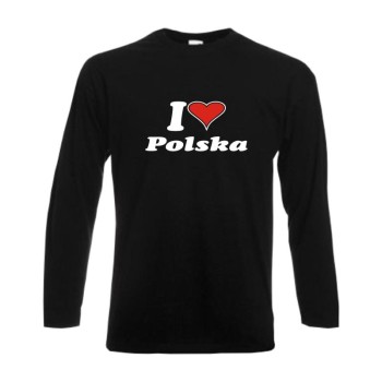 Longsleeve I love POLEN (Polska) Länder Fanshirt (WMS04-48b)