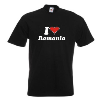 T-Shirt I love RUMÄNIEN (Romania) Länder Fanshirt (WMS04-51a)