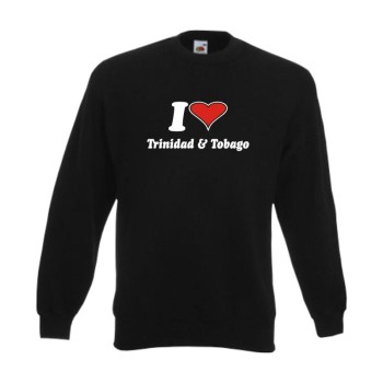 Sweatshirt I love TRINIDAD & TOBAGO Länder Fanshirt (WMS04-65c)