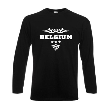 Longsleeve BELGIEN (Belgium) Ländershirt S - 6XL (WMS06-11b)