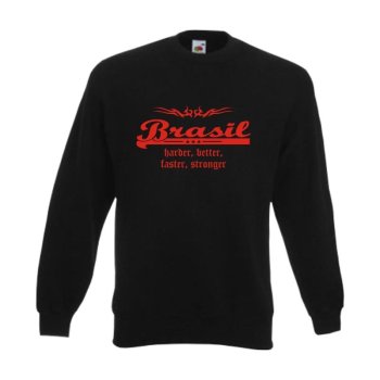 Sweatshirt BRASILIEN (Brasil) harder better faster stronger (WMS07-12c)