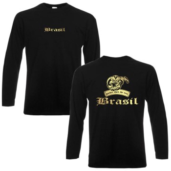 Longsleeve BRASILIEN (Brasil) harder than the rest, S - 6XL (WMS08-12b)