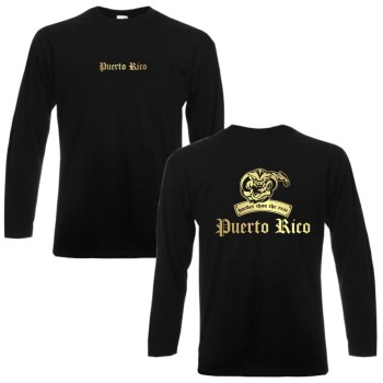 Longsleeve PUERTO RICO harder than the rest, S - 6XL (WMS08-50b)