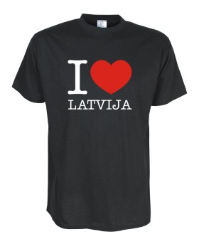 T-Shirt, I love LETTLAND (Latvija), Länder Fanshirt S-5XL (WMS11-37)