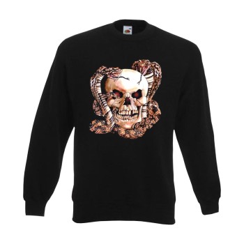 Sweatshirt Skull with 2 Snakes, Totenkopf, Funshirt