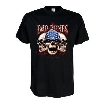 Fun T-Shirt Bad Bones Skulls, Totenkopf, Funshirt