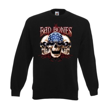 Sweatshirt Bad Bones Skulls, Totenkopf, Funshirt