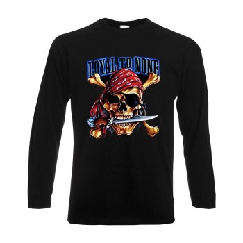 Longsleeve Loyal to None, mit Totenkopf, Funshirt