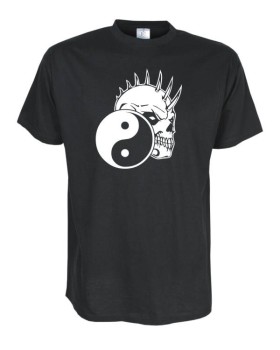 Yin Yang Symbol, skull - Fun T-Shirt in Übergrößen