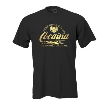 Cocaina de Colombia schwarzes Fun T-Shirt (BL056)