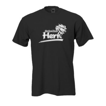 Netter älterer Herr, schwarzes Fun T-Shirt (BL063)